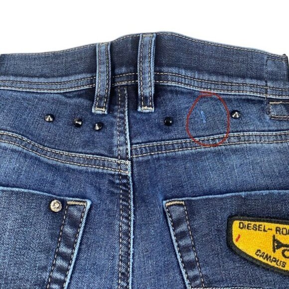 Diesel Tepphar Slim Carrot Wash 0852G Stretch Logo Patch Rear Studs US 33 X 32 - Picture 2 of 16